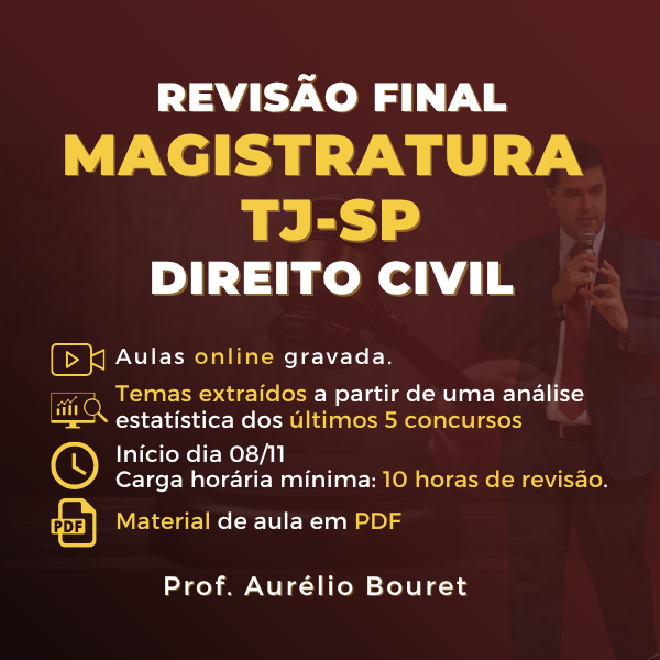 Imagem do curso REVISÃO FINAL - MAGISTRATURA TJ-SP - DIREITO CIVIL 2025