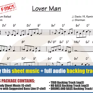 Cover image for Online course Lover Man (Sheet Music + Backing Tracks)