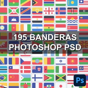 195 Banderas Photoshop PSD/PNG