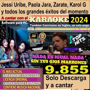 Imagen de portada para Curso online Karaoke Profesional de Pistas Originales Software para PC. 2024, con Videos y Puntaje con 9.855 Canciones