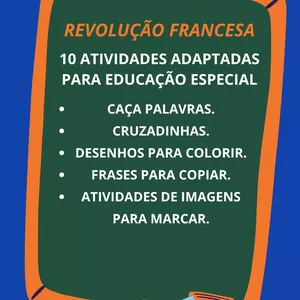 Imagem de capa para o Ebook 10 ATIVIDADES ADAPTADAS DA REVOLUÇÃO FRANCESA