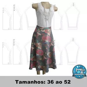 Imagem de capa para o Ebook Molde Digital de Saia Midi (36 ao 52)