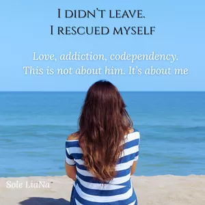 Cover image for Ebook "I didn’t leave. I rescued myself". Love, addiction, codependency. This is not about him. It’s about me.