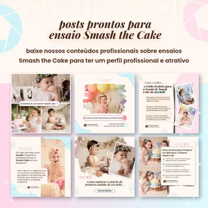 Imagem de capa para o Curso online Pacote de Posts para Fotógrafo de Smash the Cake