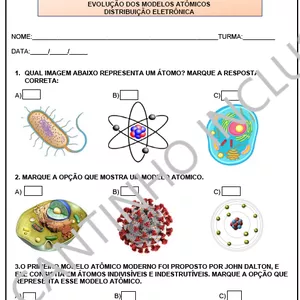 Imagem de capa para o Ebook Atividade Adaptada Química-Modelo Atômico