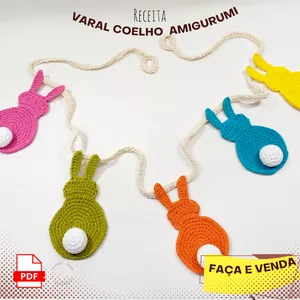 Imagem de capa para o Ebook VARAL COELHO AMIGURUMI