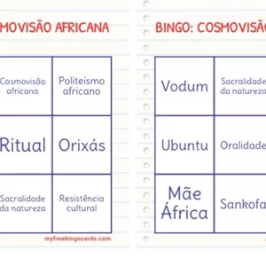Imagem de capa para o Ebook BINGO COSMOVISÃO AFRICANA