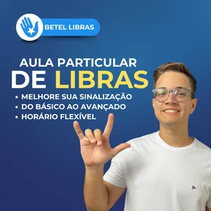 Imagem de capa para o Serviço online Aula particular de Libras - Pacote Mensal (4 Aulas)