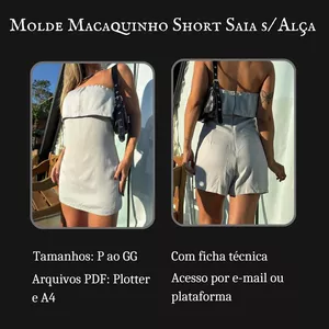 Imagem de capa para o Ebook Molde em PDF -  Macaquinho Short Saia sem Alça