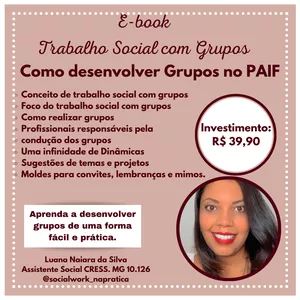 Imagem de capa para o Ebook E-book Trabalho Social com Grupos do PAIF