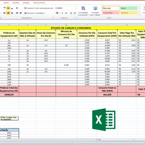 Imagem de capa para o Ebook Planilha de Cálculo Para Consumo de Energia Elétrica Residencial