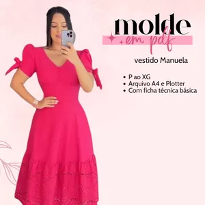 Imagem de capa para o Ebook molde vestido Manuela