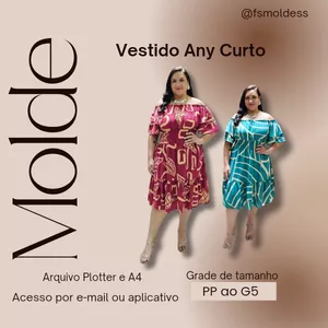 Imagem de capa para o Ebook Molde vestido Any curto 