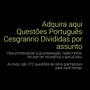 Imagem de capa para o Curso online Português Cesgranrio - questões divididas por assunto