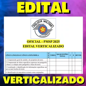 Imagem de capa para o Ebook OFICIAL - PMSP 2025 - EDITAL VERTICALIZADO