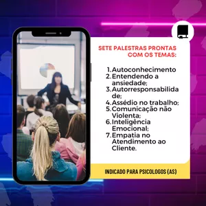 Imagem de capa para o Ebook Sete palestras prontas em PDF para profissionais da psicologia e do RH.