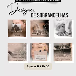 Imagem de capa para o Curso online Pack de Post - Desginer de Sobrancelhas.