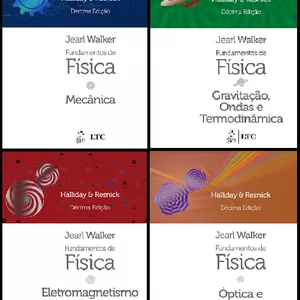 Imagem de capa para o Ebook Fundament0s de Física V0lumes 1,2,3 e 4 - C0leçã0 Halliday 10ª Edição em Pdf completo