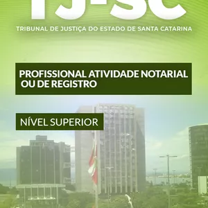 Imagem de capa para o Ebook Apostila TJ SC 2022 Profissional Atividade Notarial Registro