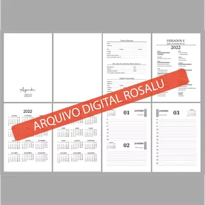 Imagem principal do produto ARQUIVO DIGITAL de miolo de Agenda 2022 em PDF + capas