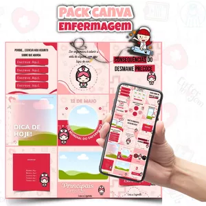 Imagem de capa para o Curso online Pack canva enfermagem 
