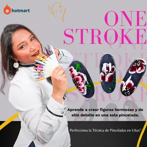 Imagen de portada para Curso online "One Stroke: La Técnica de Pincelada Maestra para Uñas"