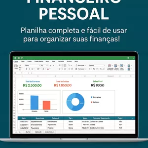 Imagem de capa para o Ebook Planilha de Controle Financeiro Pessoal
