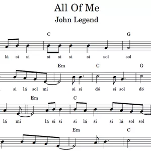 Imagem de capa para o Ebook All Of Me (John Legend) - Partitura Facilitada