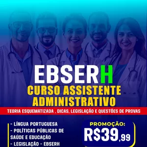Imagem do curso CURSO ASSISTENTE ADMINISTRATIVO - EBSERH 2025