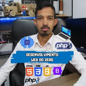 Imagem de capa para o Curso online Curso completo de Desenvolvimento WEB Moderno do Zero com PHP 8 IA HTML CSS JAVASCRIPT