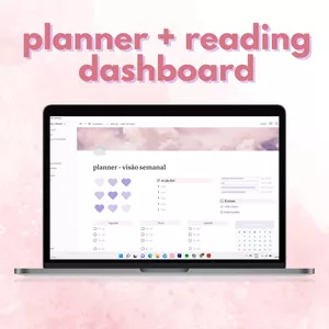 Imagem de capa para o Curso online Template Notion - planner semanal e reading dashboard