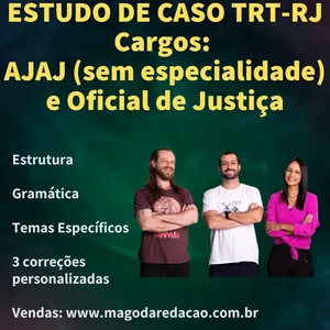 Imagem de capa para o Curso online Estudo de caso TRT1 (RJ) - cargos AJAJ e Oficial de Justiça com 3 correções