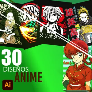 Imagen de portada para Curso online 30 DISEÑOS DE ANIME EN ILLUSTRATOR