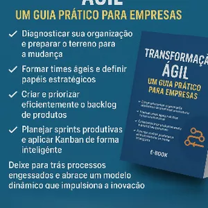 Imagem de capa para o Ebook **"Transformação Ágil: O Guia Definitivo para Impulsionar sua Empresa!"** 🚀   