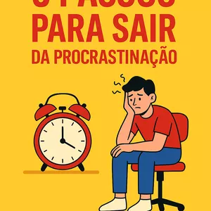 Imagem de capa para o Ebook 5 passos para sair da procrastinação 