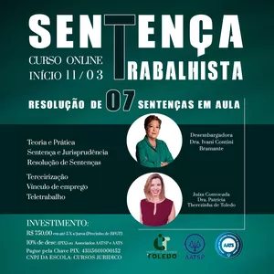Imagem de capa para o Curso online CURSO DE SENTENÇA TRABALHISTA