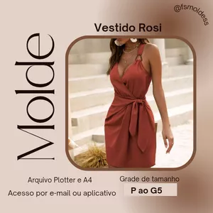 Imagem de capa para o Ebook Molde vestido Rosi com amarração 