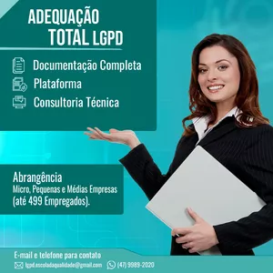 Imagem de capa para o Serviço online Adequação Total LGPD | Documentação + Consultoria Técnica + Plataforma eqlgpd para Micro, Pequenas e Médias Empresas (até 499 Empregados). 