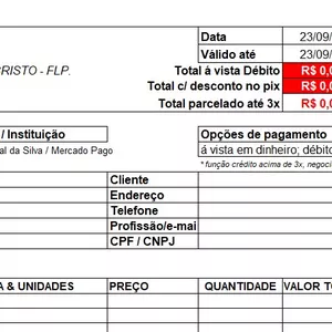 Planilha planilha de orçamento e controle de lucros