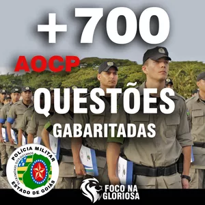 Imagem do curso +700 Questões Gabaritadas AOCP Focadas na Policia Militar de Goiás 2022. PM GO