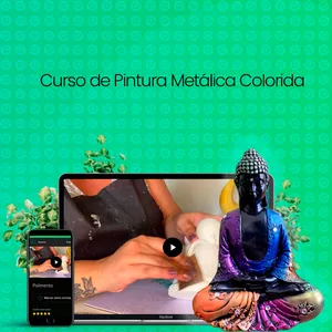 Imagem de capa para o Curso online Curso de Pintura Metálica Colorida em Peças de Gesso