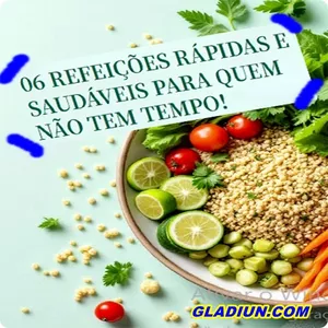 Imagem de capa para o Ebook 6 Refeições Rápidas e Saudáveis para quem Não tem Tempo