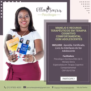 Imagem de TCC com Adolescentes e Pais: Manejo, Intervenções e Recursos Terapêuticos criado por Psicóloga Ellen de Oliveira Moraes Senra na hotmart