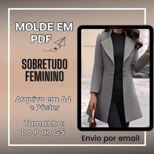 Imagem de capa para o Ebook Molde em Pdf - Sobretudo Feminino 