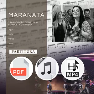 Imagem de capa para o Ebook Partitura de Bateria - Música: Maranata