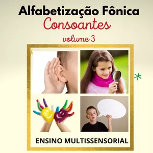 Imagem de capa para o Ebook Alfabetização Fônica Consoantes 3 - Dígrafos, encontros consonantais e outras exceções