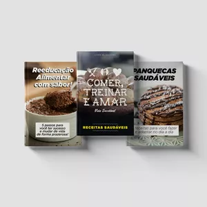 Imagem de capa para o Ebook Livro de Receitas - Comer, Treinar e Amar