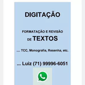 Imagem de capa para o Serviço online Formatação e Revisão de Textos ABNT... TCC, Monografia, Resenha, etc.