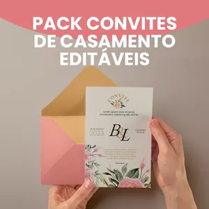 Imagem de capa para o Ebook Pack de Convites de Casamento Editáveis | Noiva Pergunta