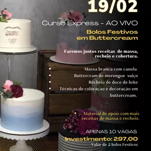 Imagem de capa para o Curso online Bolos Festivos em Buttercream